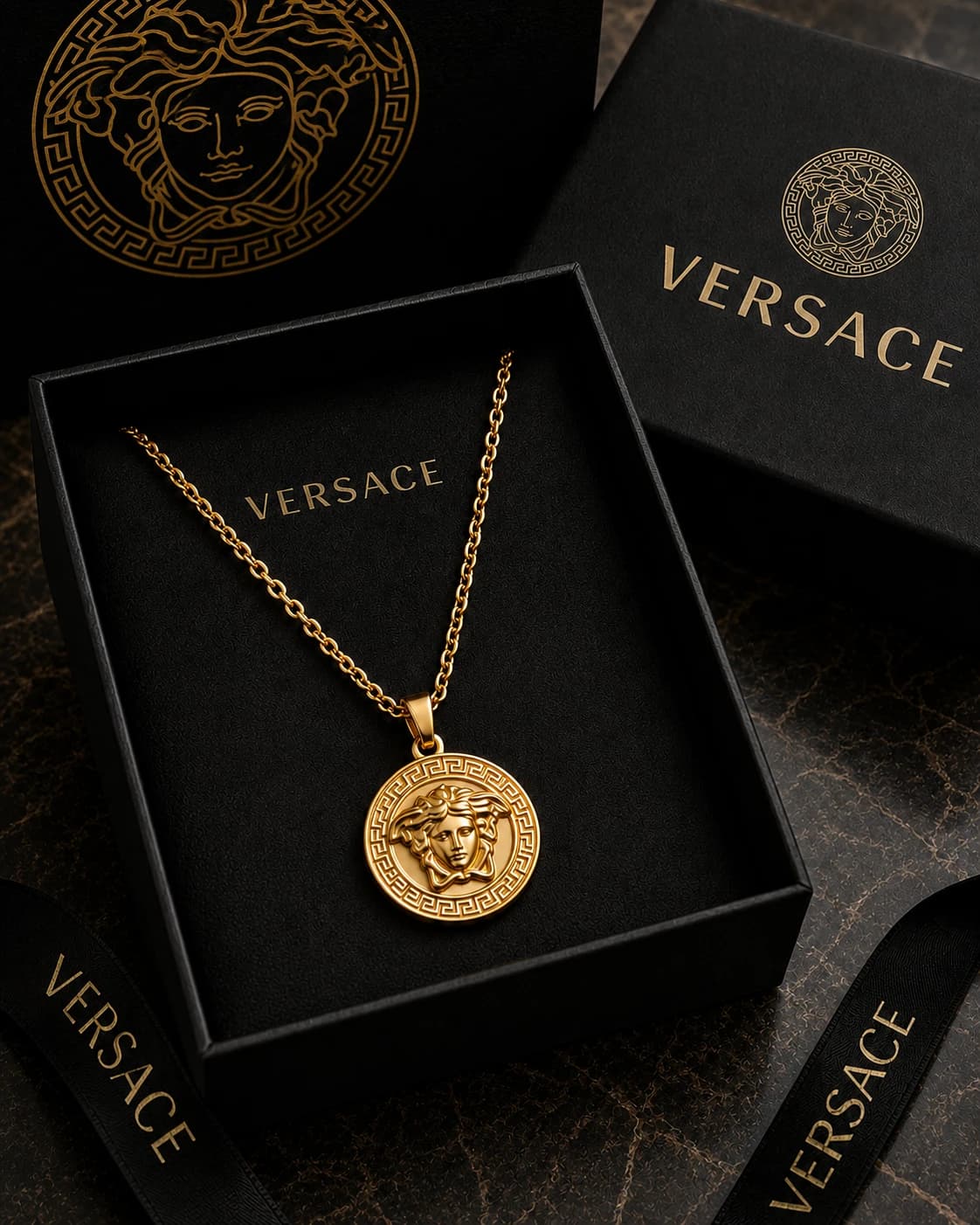 Versace × Colar Versace Medusa Pendant Gold